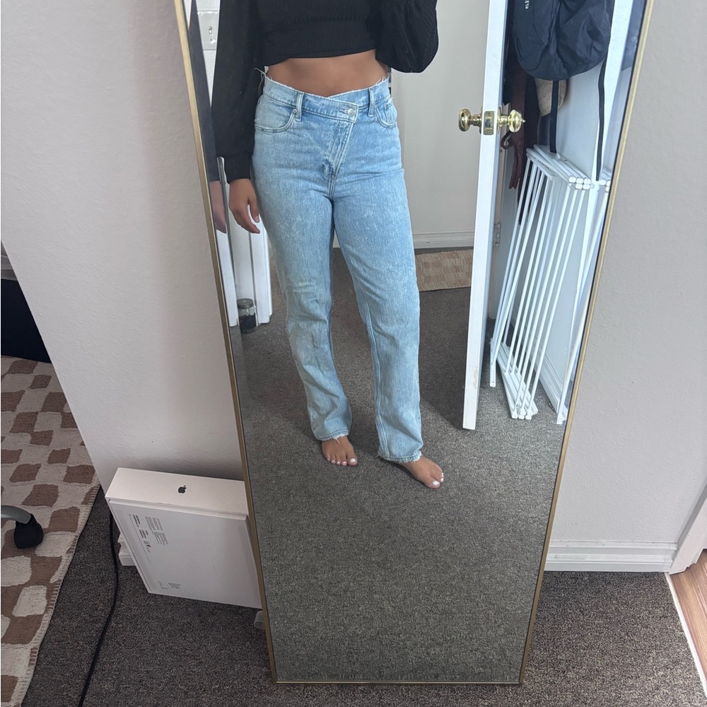 Abercrombie & Fitch Light Blue Straight Leg Jeans Curve Love